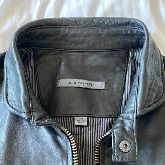 John Varvatos York Leather Jacket. size EU 48 USA 38.